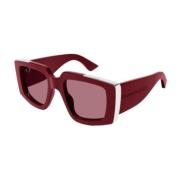 Stijlvolle Acetaat Zonnebril Alexander McQueen , Red , Unisex