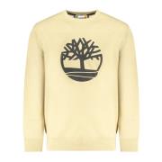 Beige Sweatshirt met Print Timberland , Beige , Heren