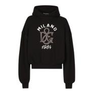 Logo Hoodie Sweatshirt met Klassieke Stijl Dolce & Gabbana , Black , H...