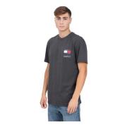 Zwarte Streetwear T-shirt Novelty 2 Tommy Jeans , Black , Heren