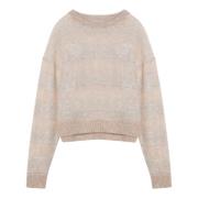 Ronde hals T-shirt Brunello Cucinelli , Beige , Dames