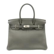 Pre-owned Leather handbags Hermès Vintage , Gray , Dames