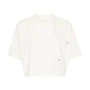 Japanse Katoenen T-shirt met Decoratieve Stiksels Bottega Veneta , Whi...