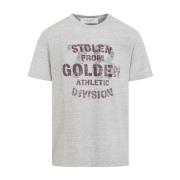 Moderne grijze T-shirt met vintage print Golden Goose , Gray , Heren