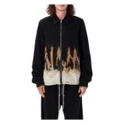 Black Flames Zipfront Jas Rick Owens , Black , Heren