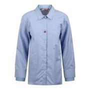 Gestreepte Dubbellaagse Shirt met Juweelknoop N21 , Blue , Dames