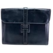 Pre-owned Leather clutches Hermès Vintage , Blue , Heren