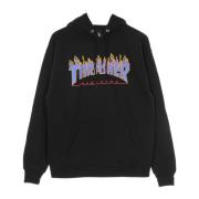 Flame Hood Sweatshirt Zwart/Blauw Thrasher , Black , Heren