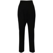 Zwarte wollen broek met verborgen sluiting Lanvin , Black , Dames