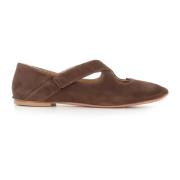 Bruine platte ballerina schoenen A. Bocca , Brown , Dames