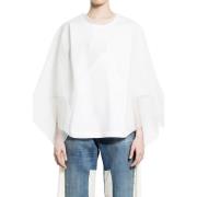 Witte Katoenen Jersey Blouse met Tule Undercover , White , Dames