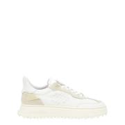 Witte Leren Sneaker voor Vrouwen Be Positive , White , Dames