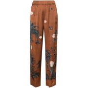 Bruine Grafische Print Broek Forte Forte , Brown , Dames