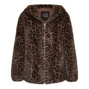 Urban Faux Fur Jacket - Leopard Cesare Gaspari , Brown , Dames