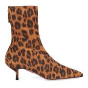 Dierenprint Leren Enkellaarzen Aquazzura , Brown , Dames