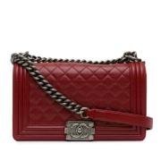 Pre-owned Leather shoulder-bags Chanel Vintage , Red , Dames