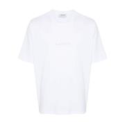 Witte Katoenen Jersey Geborduurd T-shirt Lanvin , White , Heren