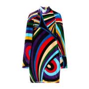 Fluwelen Geometrisch Patroon Jurk in Paars Emilio Pucci , Multicolor ,...