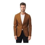 Bruine Slim Fit Jas Mulish , Brown , Heren