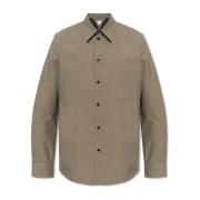 Wollen shirt met zak Bottega Veneta , Beige , Heren