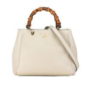 Pre-owned Leather handbags Gucci Vintage , White , Dames