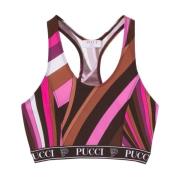 Fuchsia Abstract Patroon Mouwloze Top Emilio Pucci , Multicolor , Dame...