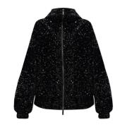 Paillet Hoodie Emporio Armani , Black , Dames