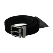 Zwarte fluwelen riem met zilveren gesp Dolce & Gabbana , Black , Dames