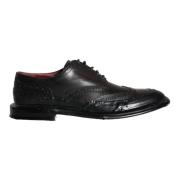 Zwarte Leren Oxford Wingtip Formele Schoenen Dolce & Gabbana , Black ,...