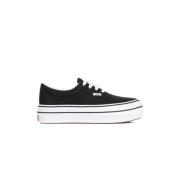 Comfortabele Lage Schoen Zwart/Wit Canvas Vans , Black , Dames