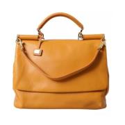 Gele leren Satchel tas Dolce & Gabbana , Yellow , Dames