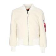 Off White Teddy Sherpa Jas Alpha Industries , White , Heren