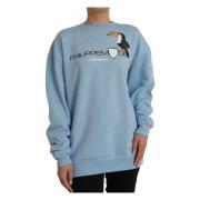 Blauwe Katoenen Logo Pullover Trui Philippe Model , Blue , Dames