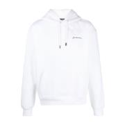 Biologisch Katoenen Geborduurde Hoodie Jacquemus , White , Heren