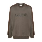 Geborduurd Logo Crew Neck Sweater Lanvin , Brown , Heren