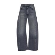 Grijze Half Pipe Flood Jeans Mother , Gray , Dames