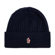 Wollen muts met logo Moncler , Blue , Heren