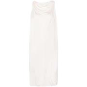 Witte Satijnen Gedrapeerde Jurk Lanvin , White , Dames