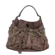 Pre-owned Leather handbags Burberry Vintage , Brown , Dames