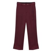 Satin Enkelpants met A-Motif Knopen Aeron , Red , Dames