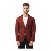 Rode Slim Fit Jas Lichtgewicht Stof Mulish , Red , Heren