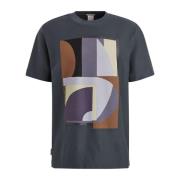 Moderne Twill Jersey Crewneck T-shirt Cast Iron , Blue , Heren