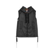 Waterafstotende canvas gilet met capuchon Max Mara , Black , Dames