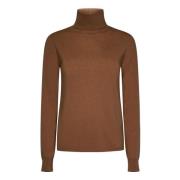 Kameel Gebreide Coltrui Sweater Max Mara , Brown , Dames