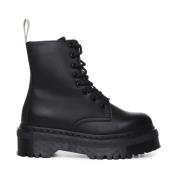 Eco-leren ritslaarzen, zwarte platformszool Dr. Martens , Black , Dame...