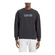 Mannen Grafische Sweater met Ronde Hals Levi's , Black , Heren