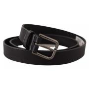 Zwart Leren Klassieke Riem met Metalen Logo Gesp Dolce & Gabbana , Bla...