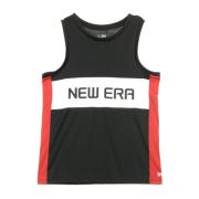 Basketbalstijl Tanktop Zwart/Wit/Scarlet New Era , Black , Heren