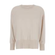 Kasjmier Ronde Hals Sweater in Beige Allude , Beige , Dames