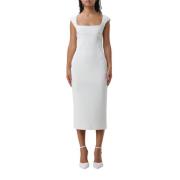 Cocktail fluid neopreen jurk Pinko , White , Dames